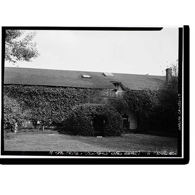 Historic Print, Mission Santa Cruz, Emmet & School Streets, Santa Cruz