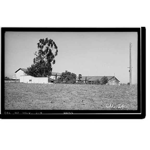 Historic Print, Mission Santa Inez, State Highway 150, Solvang, Santa Barbara County, CA - 4, 16" x 20"