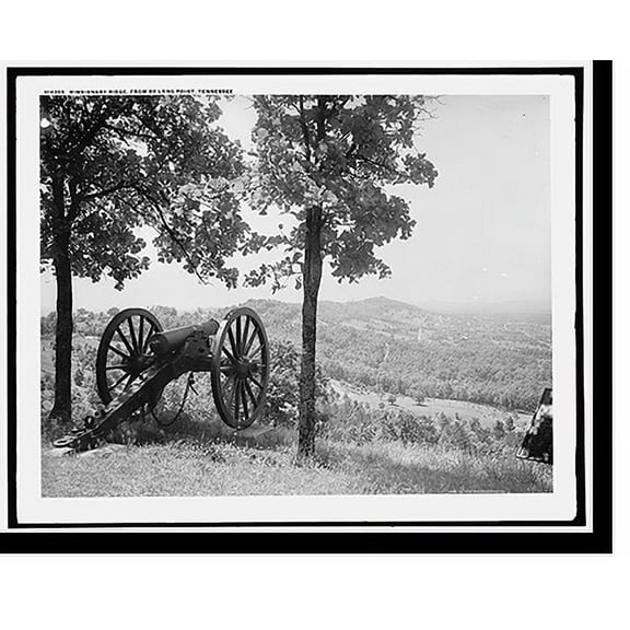 Historic Print, Missionary Ridge from De Long Point, Tennessee, 18" x 24"