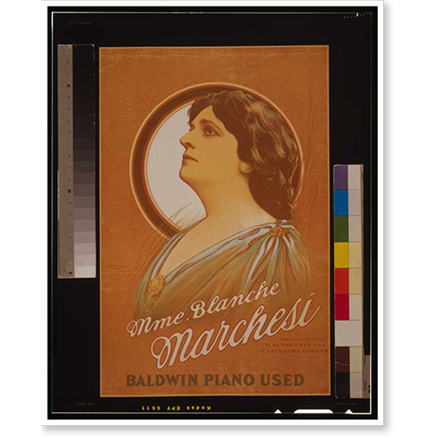 Historic Print, Mme. Blanche Marchesi presented by H.B. Thearle and J