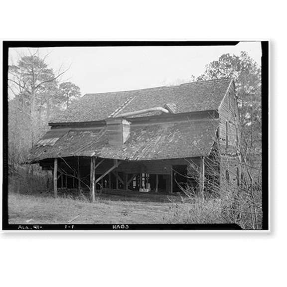 Historic Print, Moffitt's Mill, Opelika vicinity, Lee County, AL, 18" x 24"