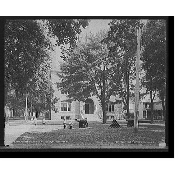 Historic Print, Monroe County Court house, Stroudsburg, Pa., 16" x 20"
