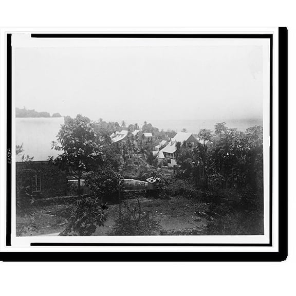 Historic Print, Monrovia Harbor, from M.E. Seminary, Liberia, 16" x 20"