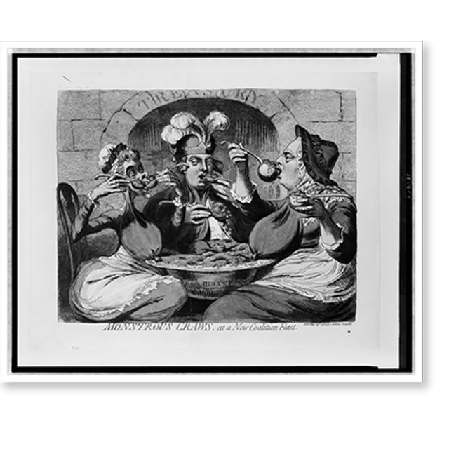 Historic Print, Monstrous craws, at a new coalition feast, 16" x 20