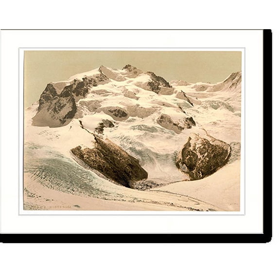 Historic Print, Monte Rosa Valais Alps of Switzerland, 18" x 24"