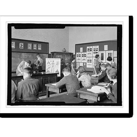 Historic Print, Montgomery Blair High School, [Silver Spring, Md.], 1935, class room, 18" x 24"