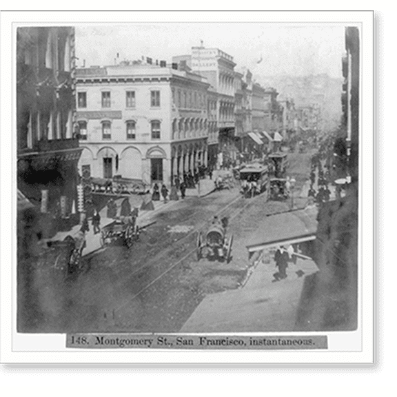 Historic Print, Montgomery Street, San Francisco, Instantaneous, 18" x 24"