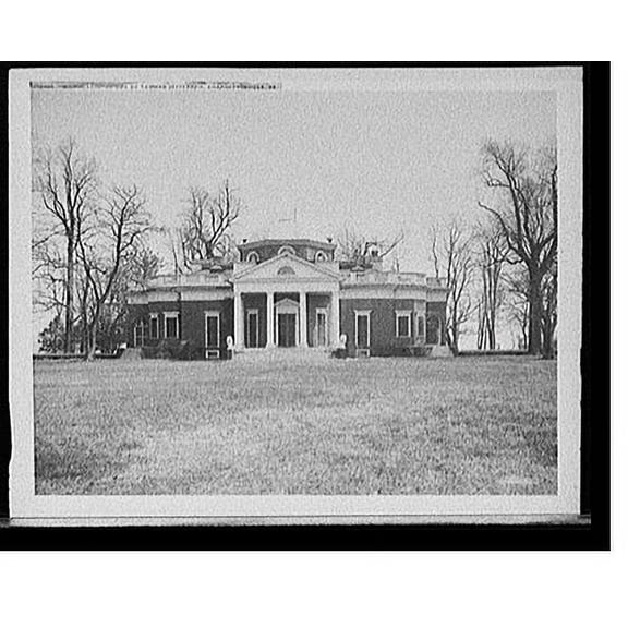 Historic Print, Monticello, home of Thomas Jefferson, Charlottesville, Va., 16" x 20"