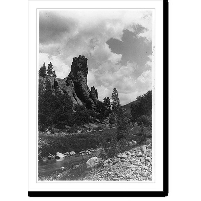 Historic Print, Monument Rock, Santa Fe Cañon, New Mexico, 16" x 20