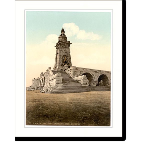 Historic Print, Monument of Emperor William Kyffhauser Thuringia Germany, 16" x 20"