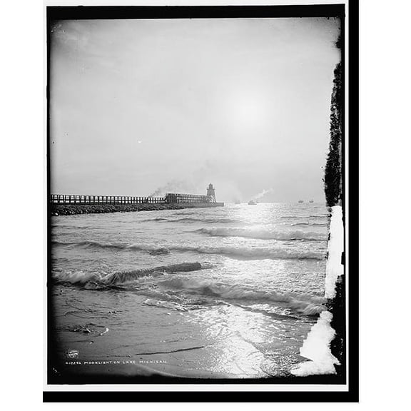 Historic Print, Moonlight on Lake Michigan, 18" x 24"