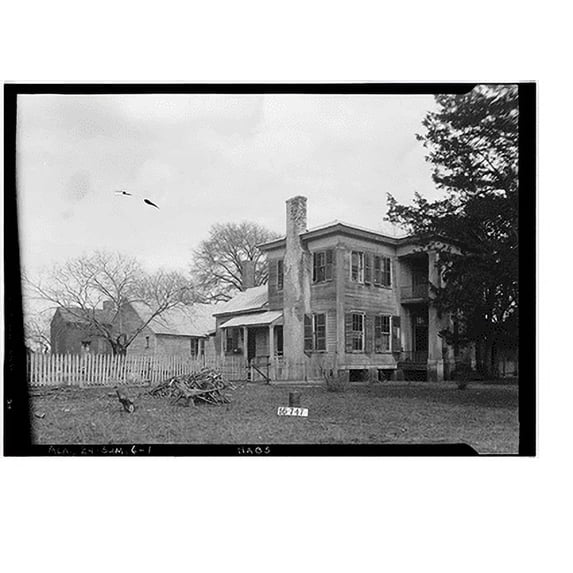 Historic Print, Moore House, Persimmon Street, Summerfield, Dallas County, AL, 16" x 20"