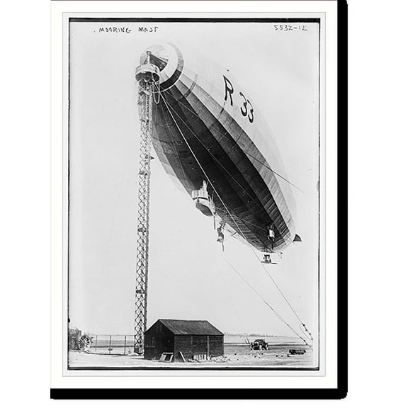 Historic Print, Mooring mast of R - 33, 18" x 24"