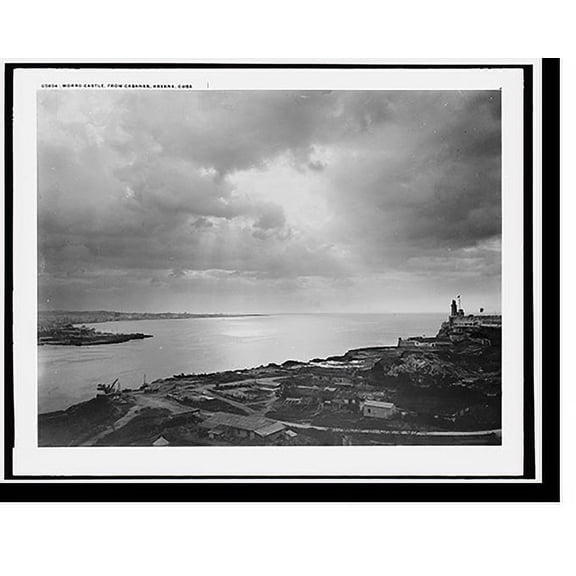 Historic Print, Morro Castle from Cabanas, Havana, Cuba, 16" x 20"