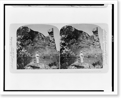 Historic Print, Morro Castle wall - struck by a 13-inch shell from ...