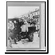 Historic Print, Moscow, USSR. 1918?. Bolsheviks on the streets during the Russian revolution, 18" x 24"