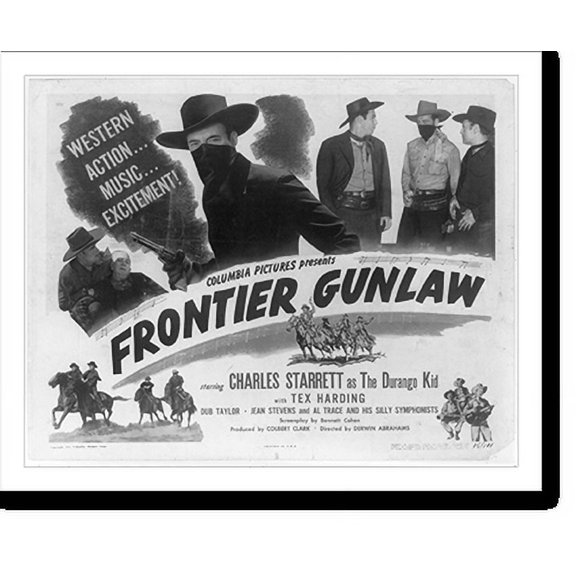 Historic Print, [Motion picture poster advertisement for Frontier Gunlaw" starring Charles Starrett as the Durango Kid]", 16" x 20"