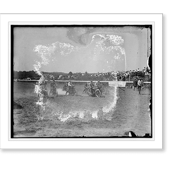 Historic Print, Motorcycle races, Benning, Md. Labor Day, 1916, 18" x 24"