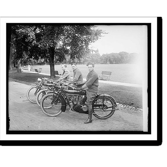 Historic Print, Motorcycle team, relay to Fisco[?], 16" x 20"