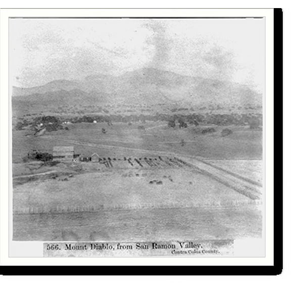 Historic Print, Mount Diablo, from San Ramon Valley - Contra Costa County, 16" x 20"