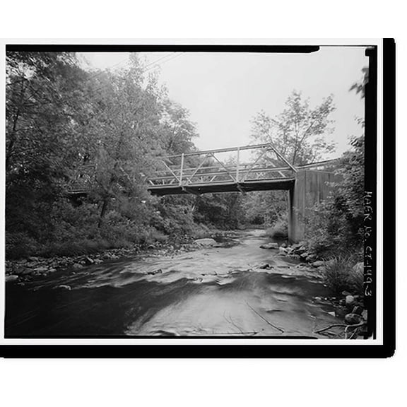 Historic Print, Mount Hope Road Bridge, Spanning Mount Hope River at Mount Hope Road, Mansfield City, Tolland County, CT - 3, 16" x 20"