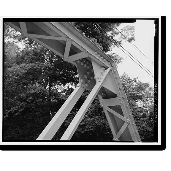 Historic Print, Mount Hope Road Bridge, Spanning Mount Hope River at Mount Hope Road, Mansfield City, Tolland County, CT - 6, 18" x 24"