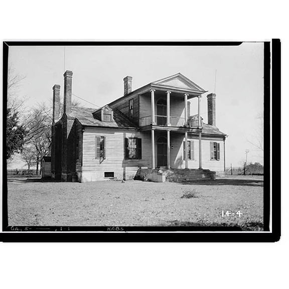 Historic Print, Mount Nebo House, Route 22, Milledgeville vicinity, Baldwin County, GA, 18" x 24"