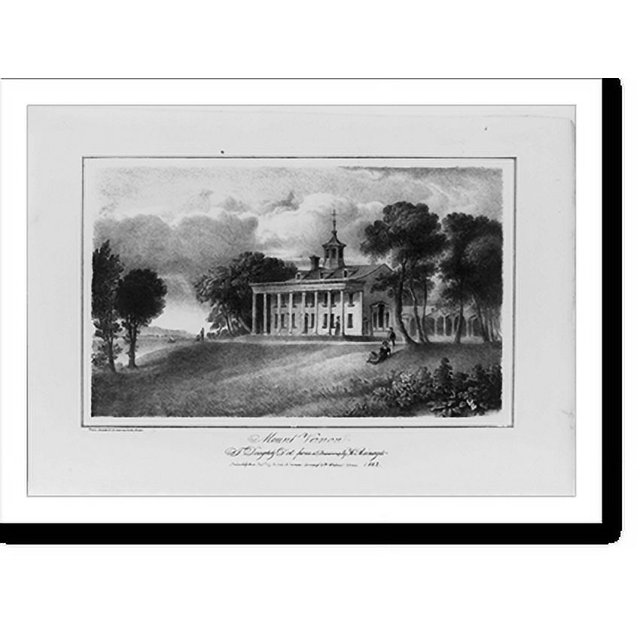 Historic Print, Mount Vernon.T. Doughty del. from a drawing by H