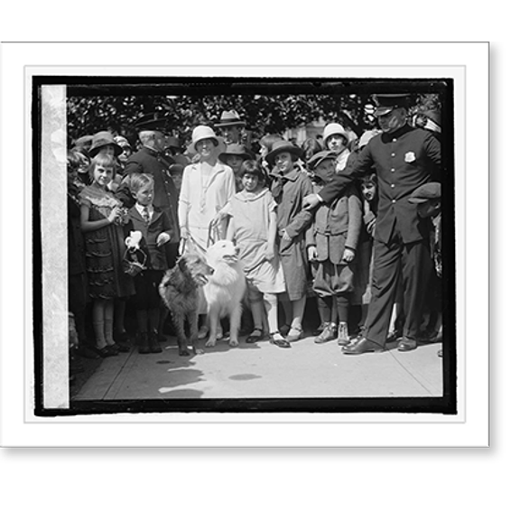 Historic Print, Mr. Coolidge with children, Easter Monday, 18" x 24"