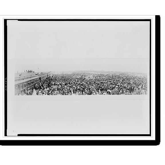 Historic Print, Mr. H. M. Flagler and party leaving first train to arrive at Key West, Fla. Oversea Florida East Coast R. R., 16" x 20"