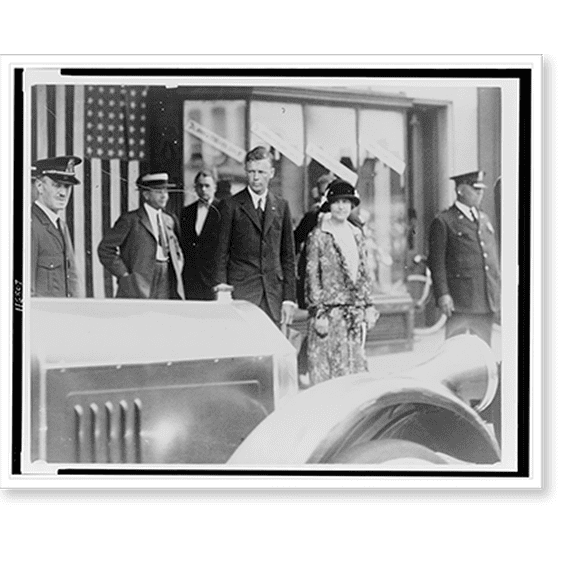 Historic Print, [Mr. and Mrs. Charles A. Lindbergh leaving church in the Washington, D.C. area], 16" x 20"