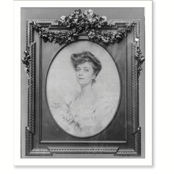 Historic Print, [Mrs. Alice (Roosevelt) Longworth, 1884-, bust portrait with frame], 16" x 20"