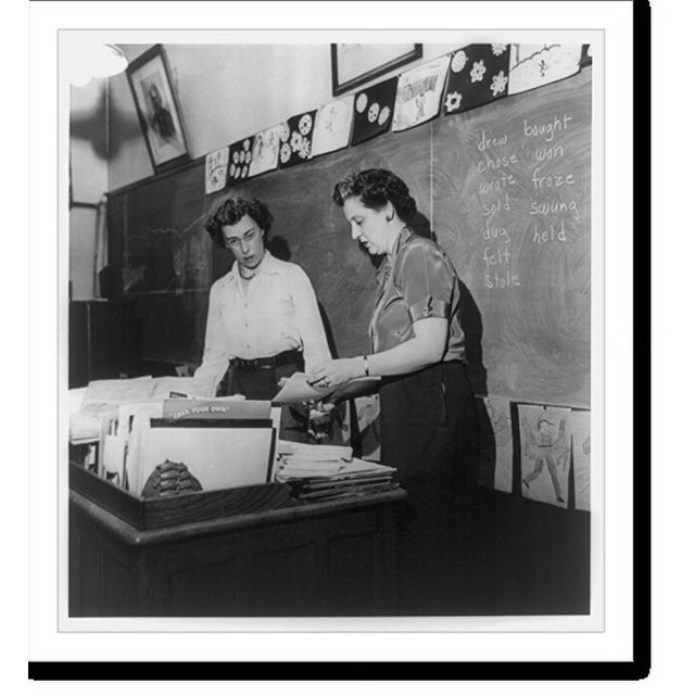 Historic Print, [Mrs. Doris MacDougal (right), a teacher in the third