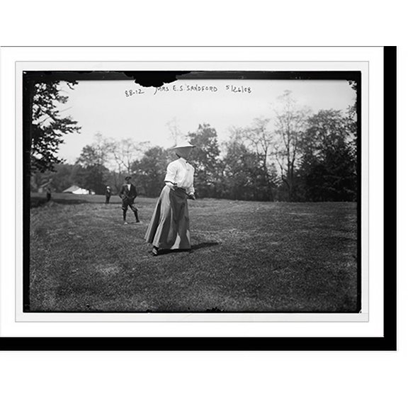 Historic Print, Mrs. E.S. Sandford, playing golf, Essex Country Club golf tournament, 16" x 20"