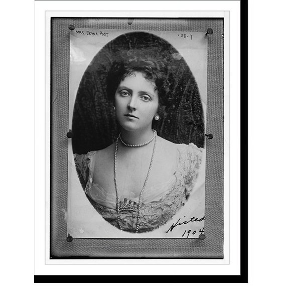 Historic Print, Mrs. Edwin Post, cameo portrait, by Histed.Histed, 18" x 24"