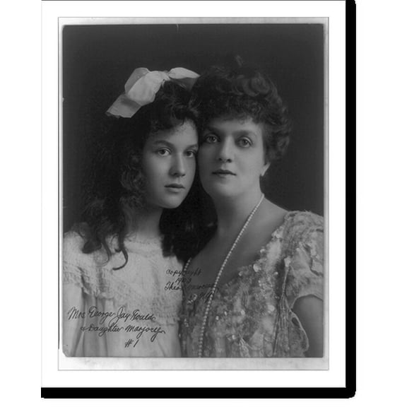 Historic Print, Mrs. George Jay Gould and daughter Marjorie, 16" x 20"