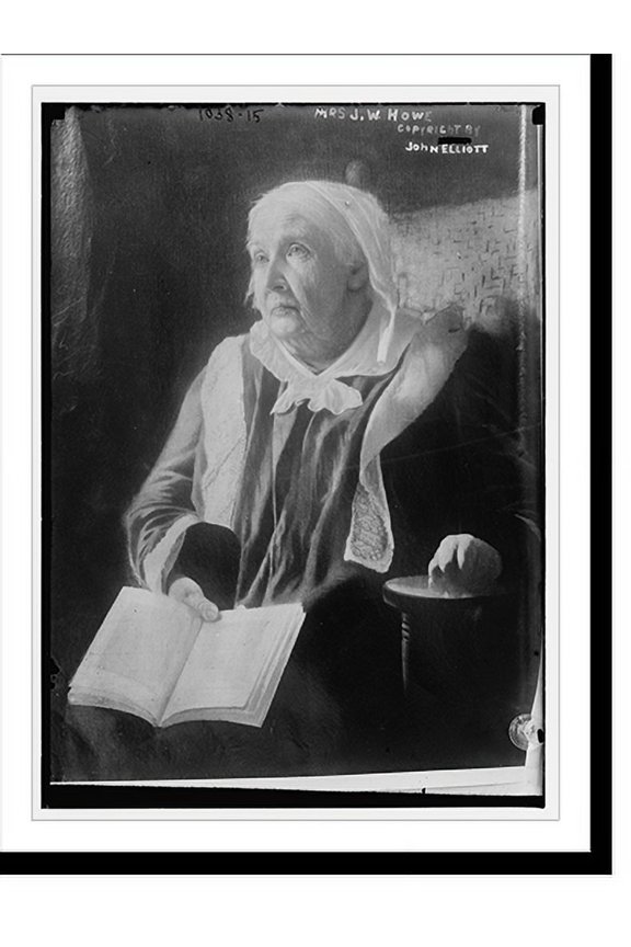 Historic Print, Mrs. H.W. Howe with book, co. John Elliott.John Elliott, 18" x 24"