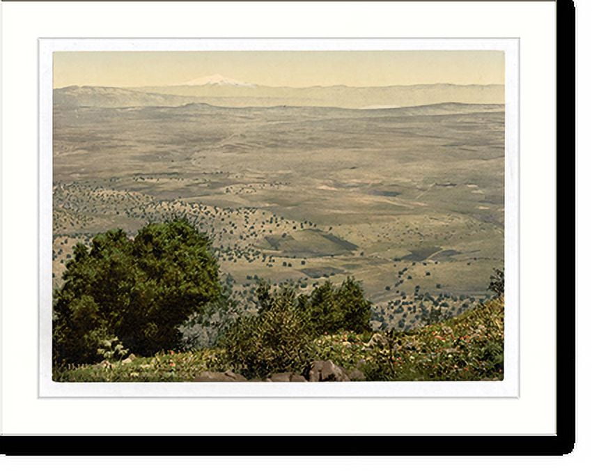 Historic Print, Mt. Hermon and Plain of Tabor Holy Land (i.e. Lebanon