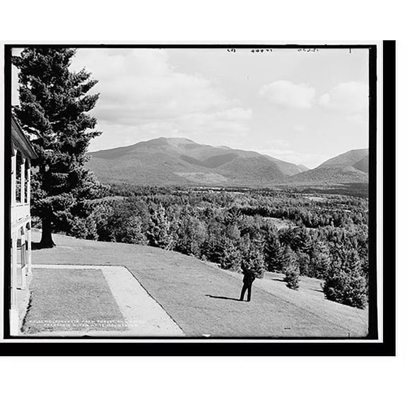 Historic Print, Mt. Lafayette from Forest Hills Hotel, Franconia Notch, White Mountains, 16" x 20"