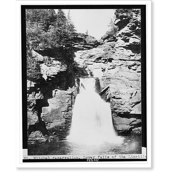Historic Print, Mt. Mitchell Reservation. Lower falls of the Linville River. Mitchell County, N.C., 16" x 20"