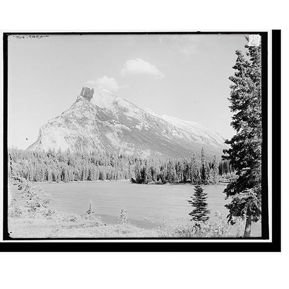 Historic Print, [Mt. Rundel [i.e. Rundle], from Bow River, Banff, Alberta], 16" x 20"