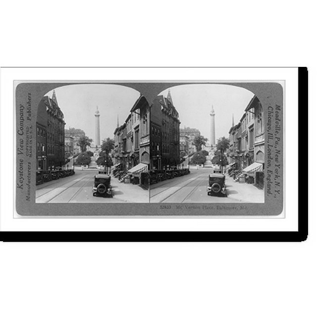 Historic Print, Mt. Vernon Place, Baltimore, Md., 16" x 20"