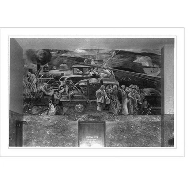 Historic Print, [Mural by Wendell Jones, showing family sitting in