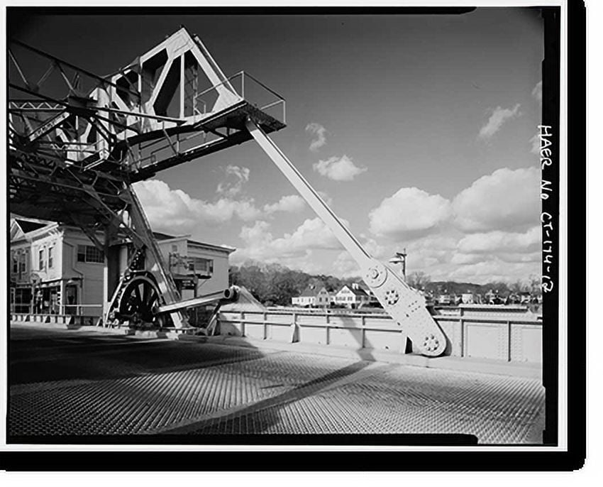 Historic Print, Mystic River Bridge, Spanning Mystic River at U.S