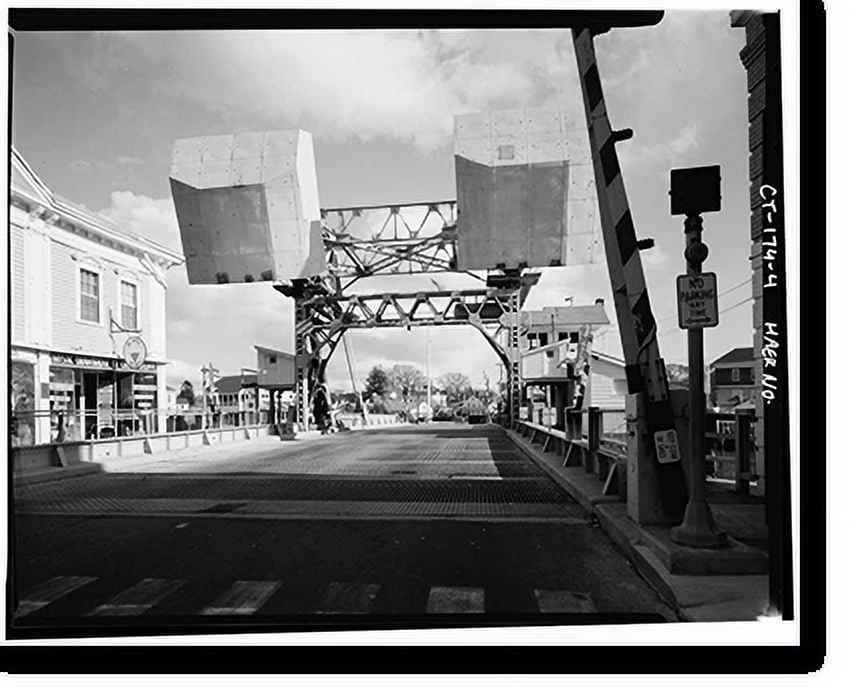 Historic Print, Mystic River Bridge, Spanning Mystic River at U.S