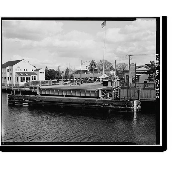 Historic Print, Mystic River Bridge, Spanning Mystic River at U.S. Route 1, Groton, New London County, CT - 8, 16" x 20"