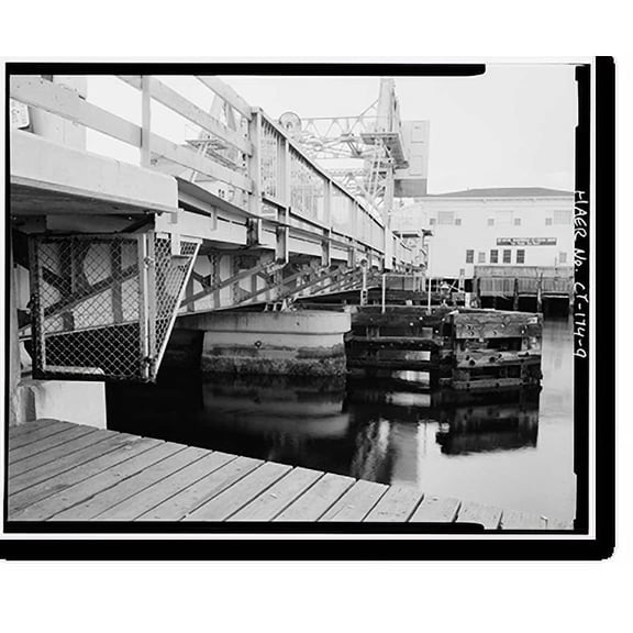 Historic Print, Mystic River Bridge, Spanning Mystic River at U.S. Route 1, Groton, New London County, CT - 9, 16" x 20"