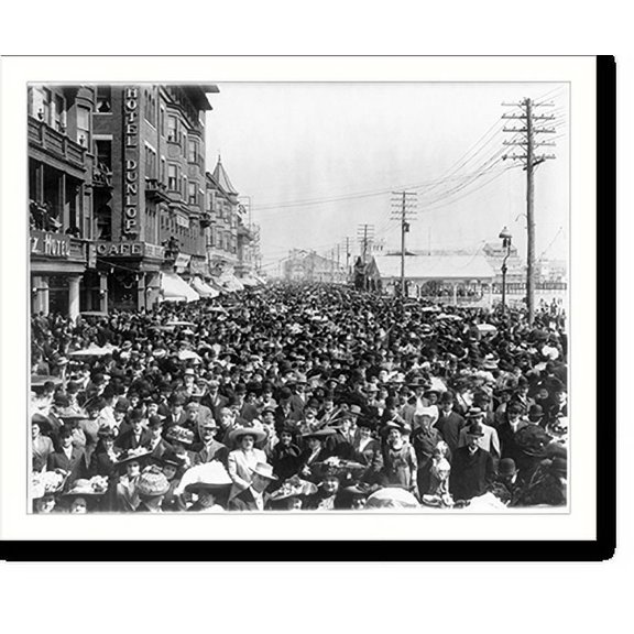 Historic Print, [N.J. - Atlantic City - crowd on the boardwalk, probably on Easter], 16" x 20"