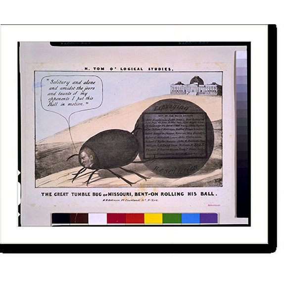 Historic Print, N. Tom o' logical studies. The great tumble bug of Missouri, bent-on rollin his ball - 2, 16" x 20"