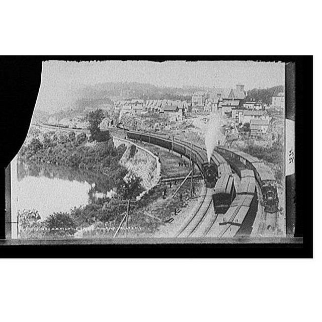 Historic Print, N.Y.C.R.R. [New York Central Railroad] at Little Falls
